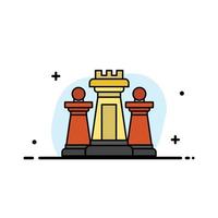 Chess Computer Strategy Tactic Technology  Business Flat Line Filled Icon Vector Banner Template