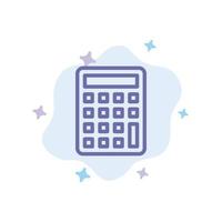 Calculator Calculate Education Blue Icon on Abstract Cloud Background vector