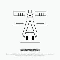 Calipers Geometry Tools Measure Vector Line Icon