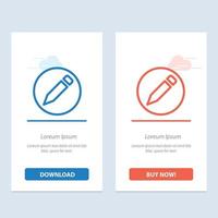 Basic Pencil Text  Blue and Red Download and Buy Now web Widget Card Template vector