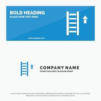 Ladder Stair Staircase Arrow SOlid Icon Website Banner and Business Logo Template vector