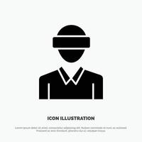 Glasses Motion Reality Technology Man solid Glyph Icon vector