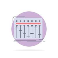 Console dj mixer music studio Flat Color Icon Vector