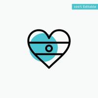 Indian Flag Heart Heart flag turquoise highlight circle point Vector icon