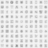 conjunto de 100 iconos de línea de negocios creativos vector