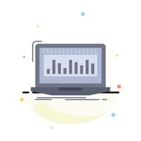 Data financial index monitoring stock Flat Color Icon Vector