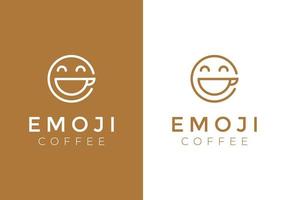 emoticono de logotipo, adecuado para cafés, cafeterías y marcas de café. vector