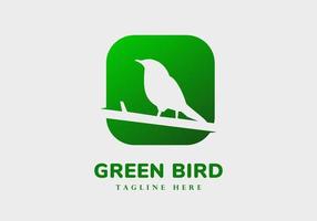 Bird logo on green background. vector