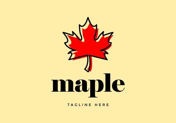 Maple leaf logo, in abstract style.