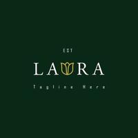 plantilla de diseño de logotipo de texto laura adecuada para una empresa de cosméticos vector