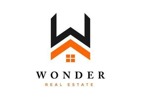 logotipo de la letra w, adecuado para empresas inmobiliarias. vector