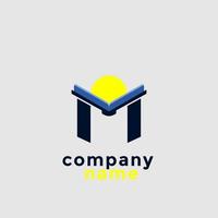 Book logo design with the initials M for the company.Book logo design with the initials M for the company. vector