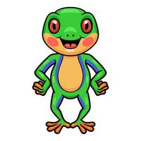 Cute little frog cartoon standing vector