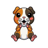 Cute little guinea pig cartoon sitting vector