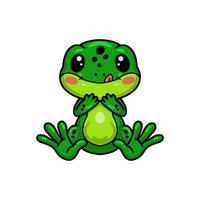 Cute little frog cartoon sitting vector