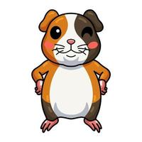 Cute little guinea pig cartoon standing vector