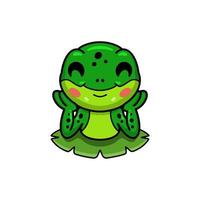 Cute little frog cartoon character vector