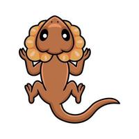 Cute little frilled lizard cartoon vector