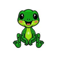 Cute little frog cartoon sitting vector