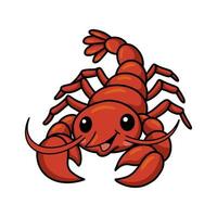 Cute little lobster cartoon character vector