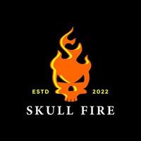 fire skull logo illustration vector. vector