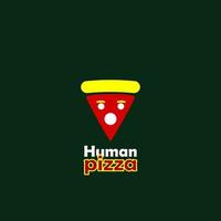 logo humano de pizza para negocios de alimentos vector