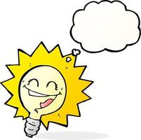 Cartoon light bulb with speech bubble vector