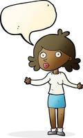 Cartoon african woman with blank speech bubble vector