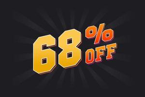 68 Percent off Special Discount Offer. 68 off Sale of advertising campaign vector graphics.