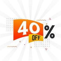 40 Percent off Special Discount Offer. 40 off Sale of advertising campaign vector graphics.