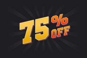 75 Percent off Special Discount Offer. 75 off Sale of advertising campaign vector graphics.