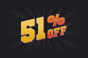 51 Percent off Special Discount Offer. 51 off Sale of advertising campaign vector graphics.