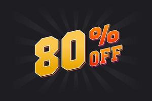 80 Percent off Special Discount Offer. 80 off Sale of advertising campaign vector graphics.