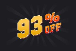 93 Percent off Special Discount Offer. 93 off Sale of advertising campaign vector graphics.