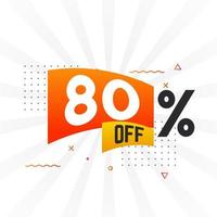 80 por ciento de descuento en la oferta de descuento especial. 80 de descuento en la venta de gráficos vectoriales de campañas publicitarias. vector