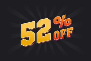 52 Percent off Special Discount Offer. 52 off Sale of advertising campaign vector graphics.