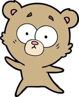 Cartoon anxious bear vector