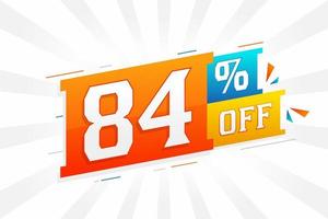 84 Percent off 3D Special promotional campaign design. 84 of 3D Discount Offer for Sale and marketing. vector