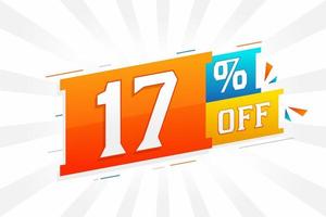 17 Percent off 3D Special promotional campaign design. 17 of 3D Discount Offer for Sale and marketing. vector