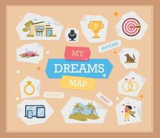 Dreams Board Flat Background vector