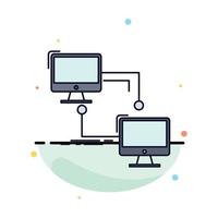 local lan connection sync computer Flat Color Icon Vector