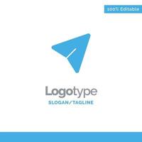 flecha pin ratón computadora azul sólido logotipo plantilla lugar para eslogan vector