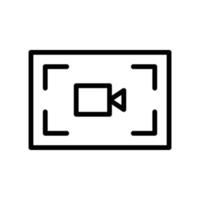 Screen recorder icon with camera in black outline style vector