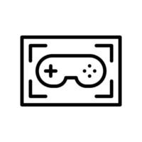 Game recorder icon with console controller in black outline style vector