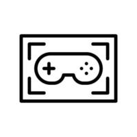 Game recorder icon with console controller in black outline style vector