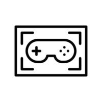 icono de grabadora de juegos con controlador de consola en estilo de contorno negro vector