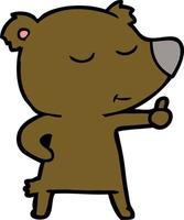 Cartoon positive bear vector