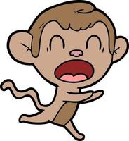 Cartoon monkey screaming vector