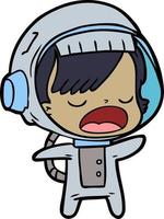 Cartoon astronaut girl vector