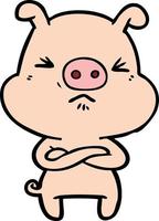 Vector pig character in cartoon style